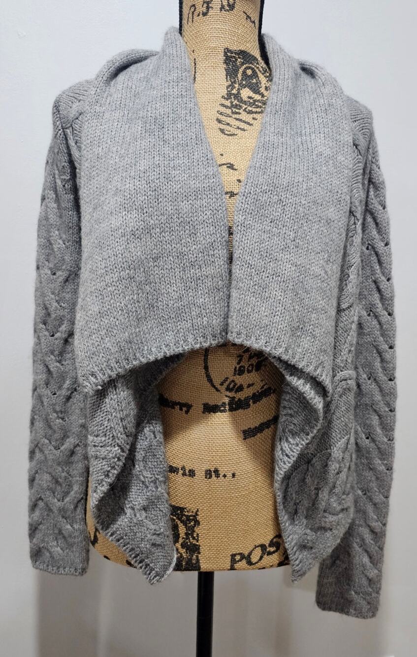 Vince Cardigan, Wool Alpaca Blend, Cable Knit, Open Front, Luxury, Womens Sz S